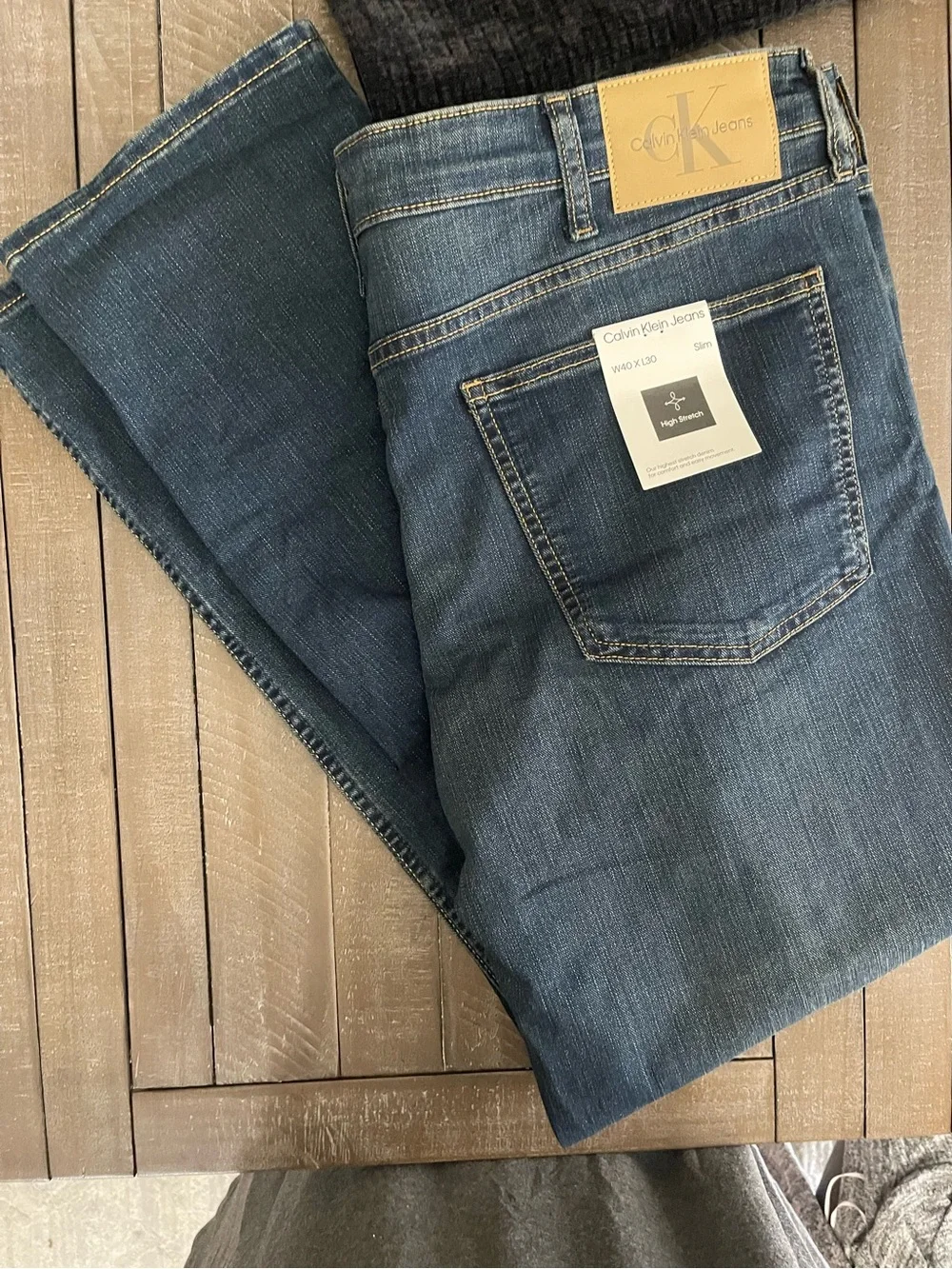 Calvin Klein Jeans Men’s Slim Stretch Denim — Dark Blue 40x30